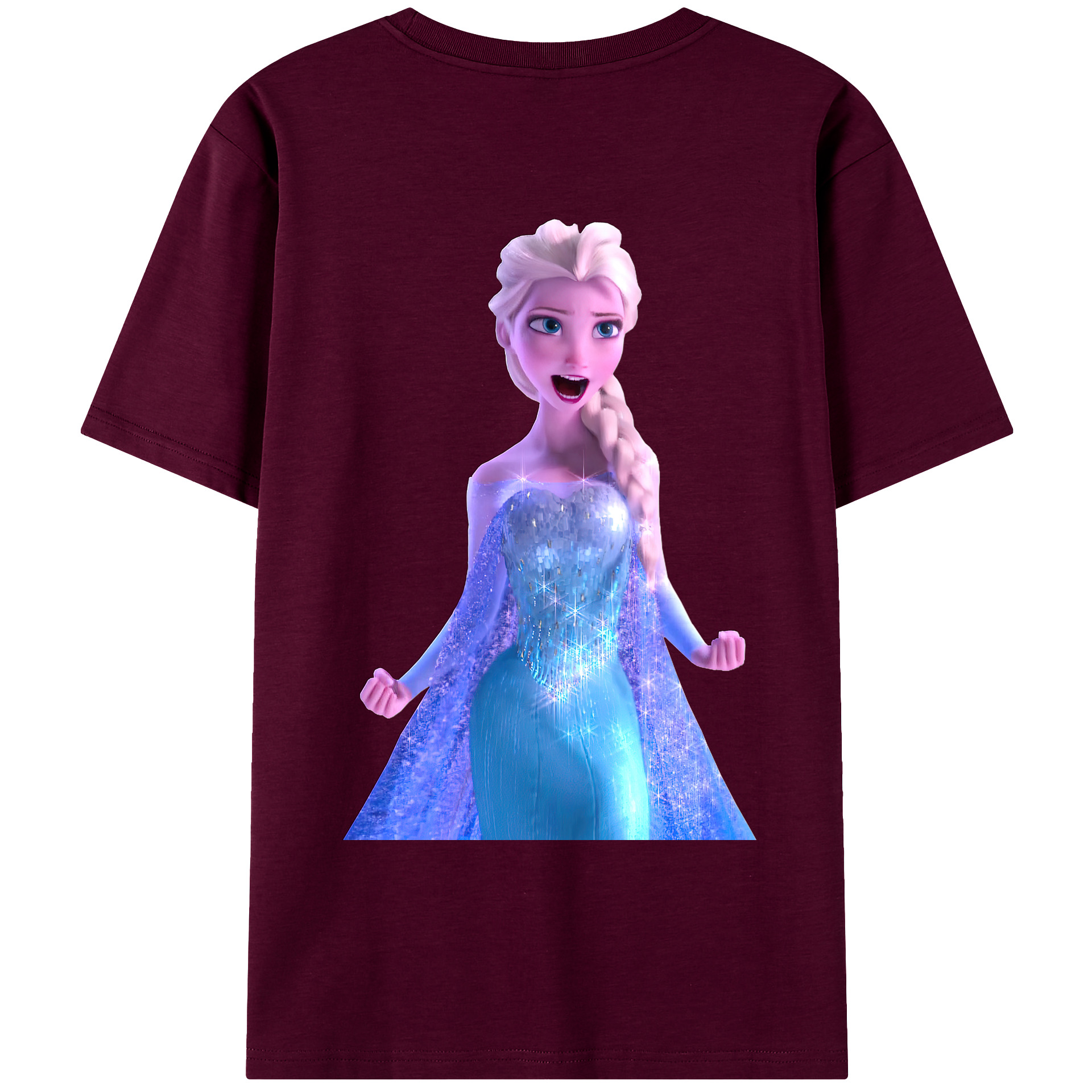 （画像用） アナと雪の女王 アンナ エルサ Frozen Anna Elsa レディース半袖Tシャツ(バックプリント)